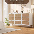 Cassettiera in rattan per la camera da letto, cassettiere ad alta capacità per l'armadio, adatte per il soggiorno, l'ingresso e la camera dei bambini.