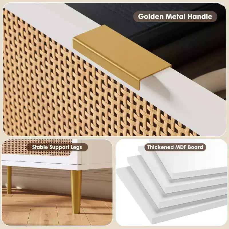Cassettiera in rattan per la camera da letto, cassettiere ad alta capacità per l'armadio, adatte per il soggiorno, l'ingresso e la camera dei bambini.
