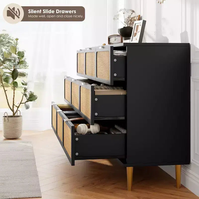 Cassettiera in rattan per la camera da letto, cassettiere ad alta capacità per l'armadio, adatte per il soggiorno, l'ingresso e la camera dei bambini.