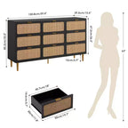 Cassettiera in rattan per la camera da letto, cassettiere ad alta capacità per l'armadio, adatte per il soggiorno, l'ingresso e la camera dei bambini.