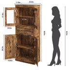 67 Mobiletto Alto da Bagno, Mobile Contenitore da Bagno a Doppia Anta con Cassetto, Ripiani Regolabili, per Bagno Soggiorno Cucina