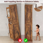 67 Mobiletto Alto da Bagno, Mobile Contenitore da Bagno a Doppia Anta con Cassetto, Ripiani Regolabili, per Bagno Soggiorno Cucina