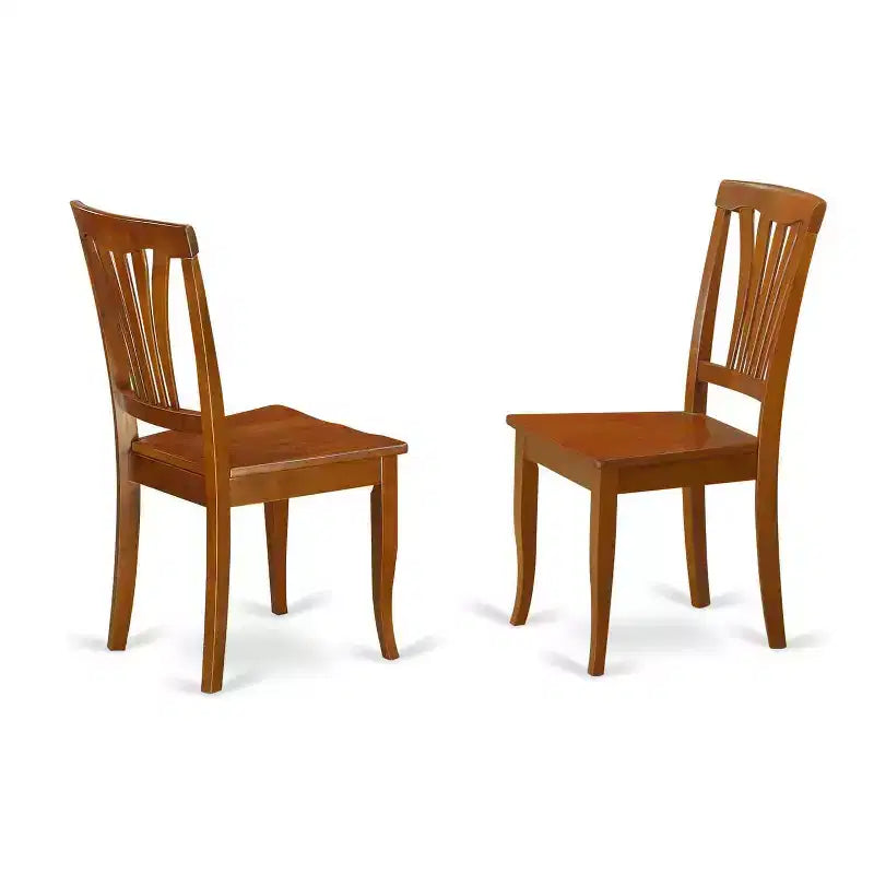 Set da pranzo 3 pezzi in legno massello con finitura marrone sella