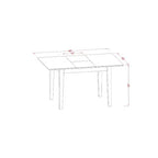 Set da pranzo 3 pezzi in legno massello con finitura marrone sella