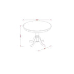 Set da Pranzo 3 Pezzi in Legno Massello con Finitura Rovere Naturale - Posti a Sedere per 4 Persone