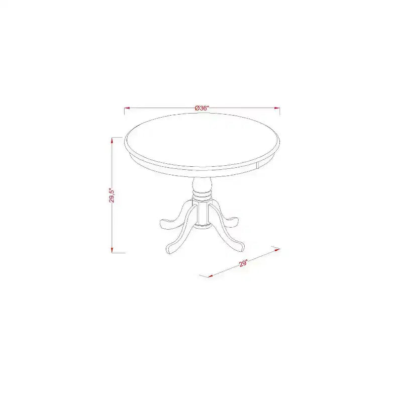 Set da Pranzo 3 Pezzi in Legno Massello con Finitura Rovere Naturale - Posti a Sedere per 4 Persone