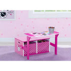 Panca attività 3-in-1 Minnie Mouse, MDF, 2 contenitori in tessuto, pois rosa
