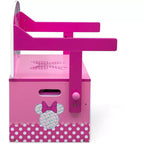Panca attività 3-in-1 Minnie Mouse, MDF, 2 contenitori in tessuto, pois rosa