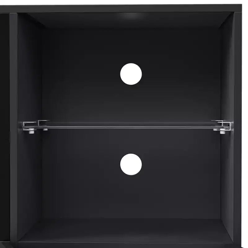 Mobile TV Moderno con Luci a LED per TV da 75 pollici, Tavolino Console Multimediale con Ripiani in Vetro Temperato e Caminetto Non Riscaldante