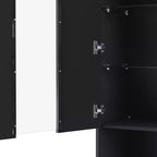 Mobile TV Moderno con Luci a LED per TV da 75 pollici, Tavolino Console Multimediale con Ripiani in Vetro Temperato e Caminetto Non Riscaldante