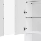 Mobile TV Moderno con Luci a LED per TV da 75 pollici, Tavolino Console Multimediale con Ripiani in Vetro Temperato e Caminetto Non Riscaldante