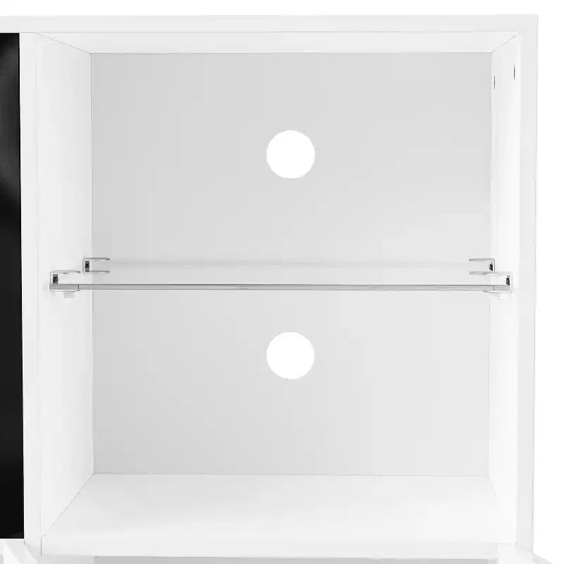 Mobile TV Moderno con Luci a LED per TV da 75 pollici, Tavolino Console Multimediale con Ripiani in Vetro Temperato e Caminetto Non Riscaldante