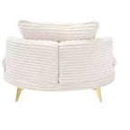 Poltrona moderna con pouf, divano singolo oversize imbottito, poltrona lounge con seduta profonda e poggiapiedi per camera da letto, soggiorno, ufficio