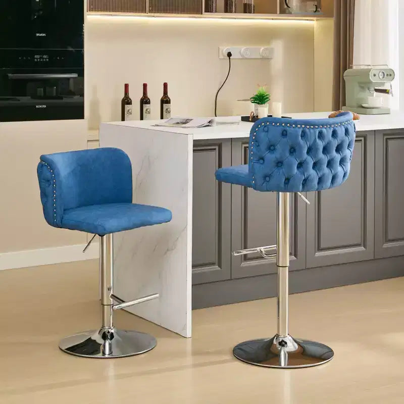 Sgabelli da Bar Girevoli Altezza Bancone, Sedie da Bar in Pelle PU con Schienale Trapuntato, Sedie da Pranzo Regolabili in Altezza per Cucina, Bar di Casa
