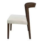 Set di 2 sedie da pranzo Ashton contemporanee in legno di Hevea, imbottite, con schienale curvo aperto, noce