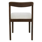 Set di 2 sedie da pranzo Ashton contemporanee in legno di Hevea, imbottite, con schienale curvo aperto, noce
