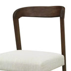 Set di 2 sedie da pranzo Ashton contemporanee in legno di Hevea, imbottite, con schienale curvo aperto, noce