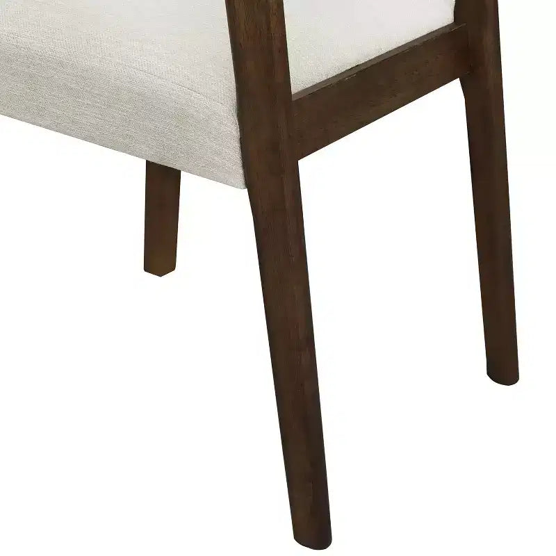 Set di 2 sedie da pranzo Ashton contemporanee in legno di Hevea, imbottite, con schienale curvo aperto, noce