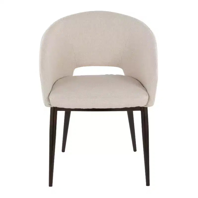 Sedia in tessuto Renee Noise con schienale in air mesh, Metallo color rame/Crema