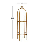 Scaffale Glam in Metallo Dorato: Lusso e Organizzazione, Nessun Montaggio, Libreria a 2 Ripiani