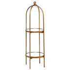 Scaffale Glam in Metallo Dorato: Lusso e Organizzazione, Nessun Montaggio, Libreria a 2 Ripiani