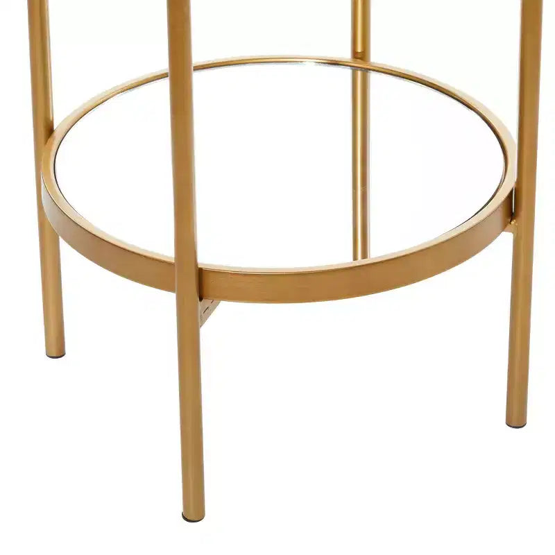Scaffale Glam in Metallo Dorato: Lusso e Organizzazione, Nessun Montaggio, Libreria a 2 Ripiani