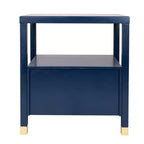 Tavolino d'appoggio Hooper Accent blu navy, struttura in legno, forma rettangolare, due cassetti