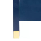 Tavolino d'appoggio Hooper Accent blu navy, struttura in legno, forma rettangolare, due cassetti