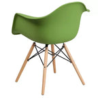 Sedia in plastica con braccioli e gambe in legno Alonza Series