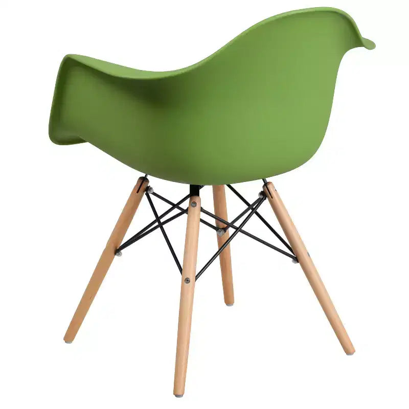 Sedia in plastica con braccioli e gambe in legno Alonza Series