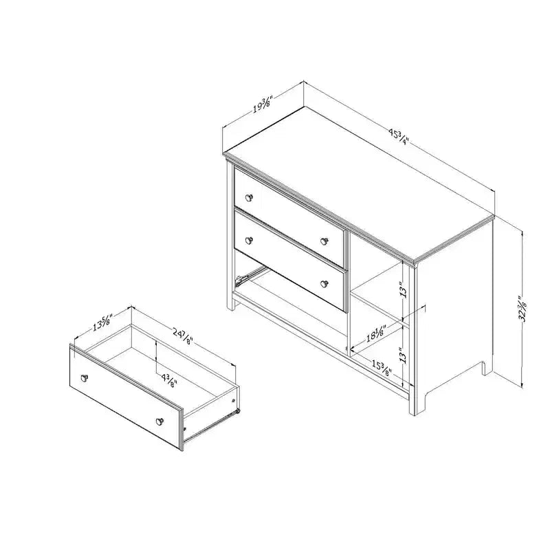 Cassettiera 3 cassetti Cotton Candy con cesti