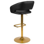 Sgabello da bar moderno, vinile, regolazione pneumatica dell'altezza, 53,34 cm L x 52,07 cm P x 85,09-106,68 cm H