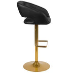 Sgabello da bar moderno, vinile, regolazione pneumatica dell'altezza, 53,34 cm L x 52,07 cm P x 85,09-106,68 cm H