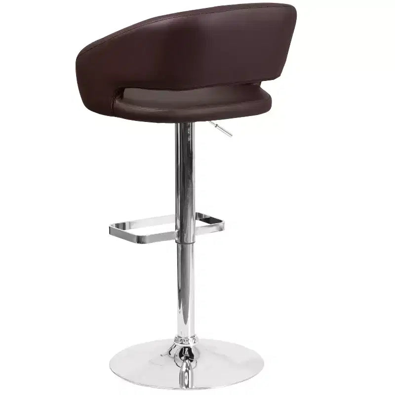 Sgabello da bar moderno, vinile, regolazione pneumatica dell'altezza, 53,34 cm L x 52,07 cm P x 85,09-106,68 cm H