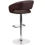 Sgabello da bar moderno, vinile, regolazione pneumatica dell'altezza, 53,34 cm L x 52,07 cm P x 85,09-106,68 cm H