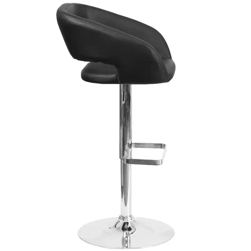 Sgabello da bar moderno, vinile, regolazione pneumatica dell'altezza, 53,34 cm L x 52,07 cm P x 85,09-106,68 cm H