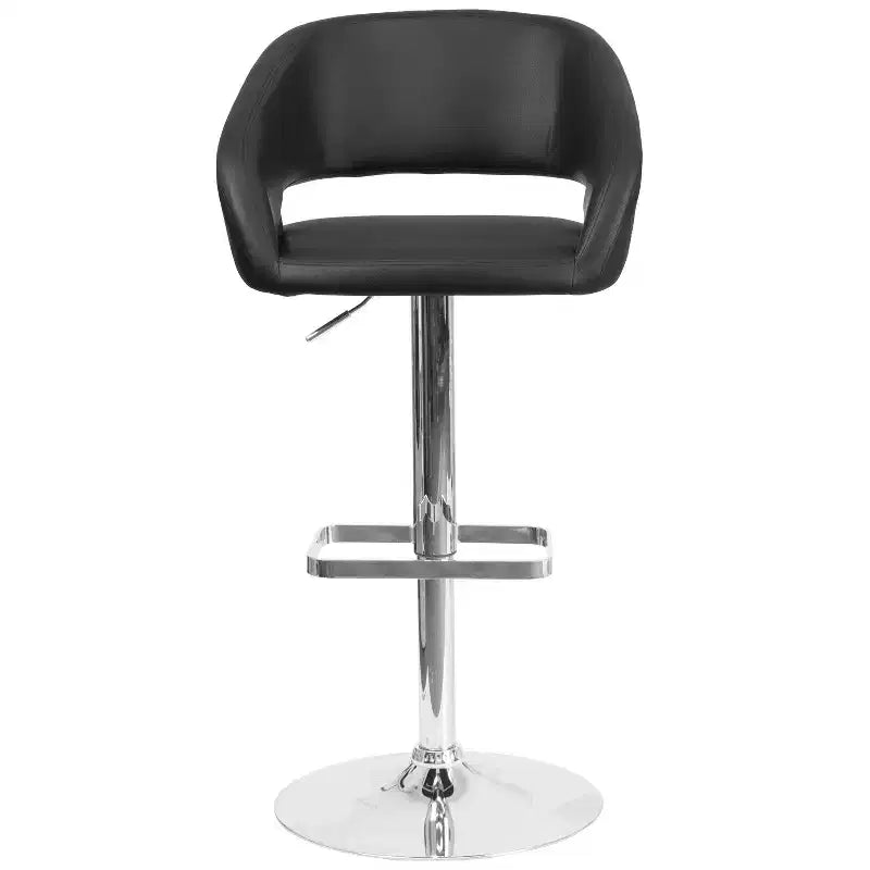 Sgabello da bar moderno, vinile, regolazione pneumatica dell'altezza, 53,34 cm L x 52,07 cm P x 85,09-106,68 cm H
