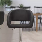 Sgabello da bar moderno, vinile, regolazione pneumatica dell'altezza, 53,34 cm L x 52,07 cm P x 85,09-106,68 cm H