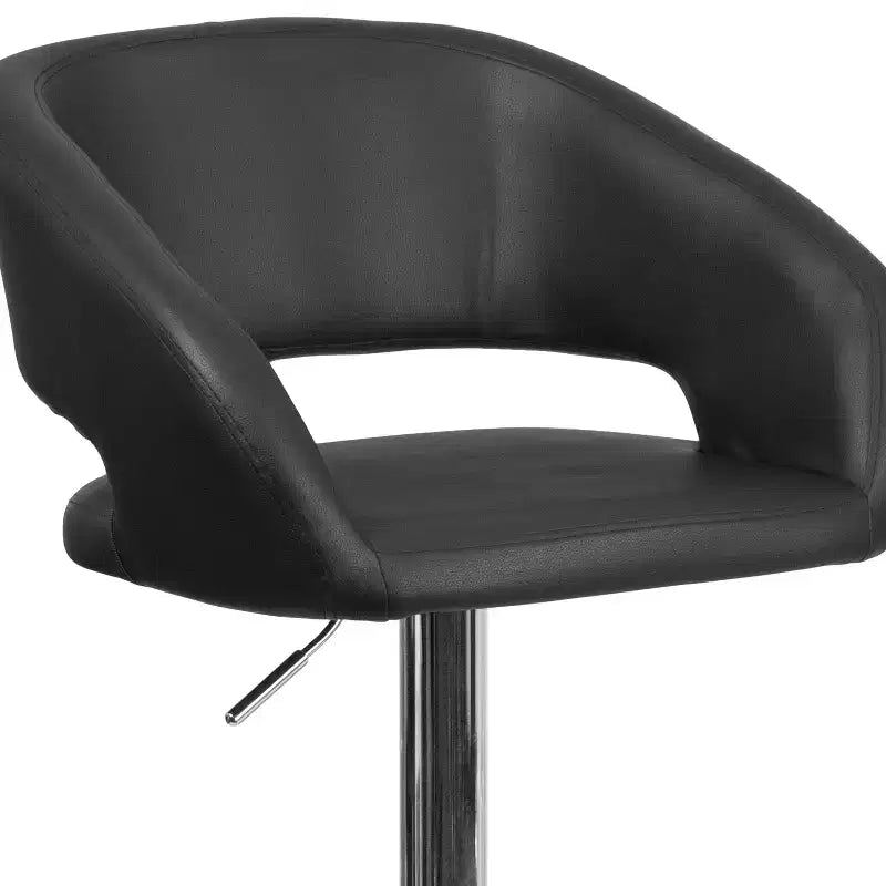 Sgabello da bar moderno, vinile, regolazione pneumatica dell'altezza, 53,34 cm L x 52,07 cm P x 85,09-106,68 cm H