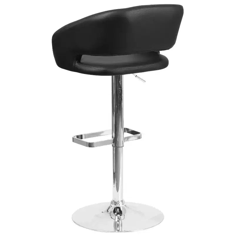 Sgabello da bar moderno, vinile, regolazione pneumatica dell'altezza, 53,34 cm L x 52,07 cm P x 85,09-106,68 cm H