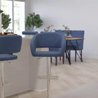 Sgabello da bar moderno, vinile, regolazione pneumatica dell'altezza, 53,34 cm L x 52,07 cm P x 85,09-106,68 cm H