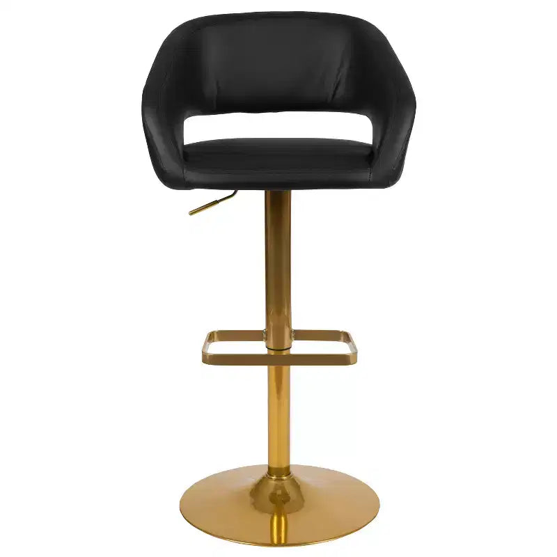 Sgabello da bar moderno, vinile, regolazione pneumatica dell'altezza, 53,34 cm L x 52,07 cm P x 85,09-106,68 cm H