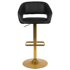 Sgabello da bar moderno, vinile, regolazione pneumatica dell'altezza, 53,34 cm L x 52,07 cm P x 85,09-106,68 cm H