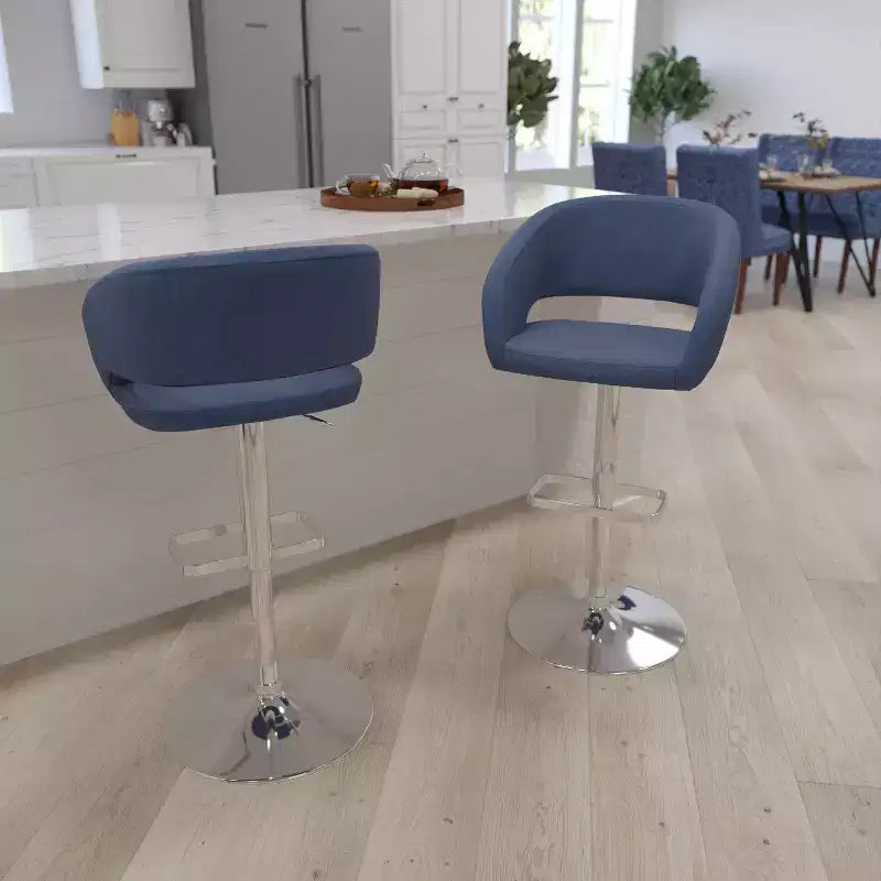 Sgabello da bar moderno, vinile, regolazione pneumatica dell'altezza, 53,34 cm L x 52,07 cm P x 85,09-106,68 cm H