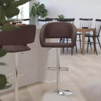 Sgabello da bar moderno, vinile, regolazione pneumatica dell'altezza, 53,34 cm L x 52,07 cm P x 85,09-106,68 cm H