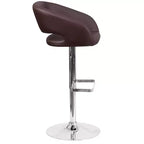 Sgabello da bar moderno, vinile, regolazione pneumatica dell'altezza, 53,34 cm L x 52,07 cm P x 85,09-106,68 cm H