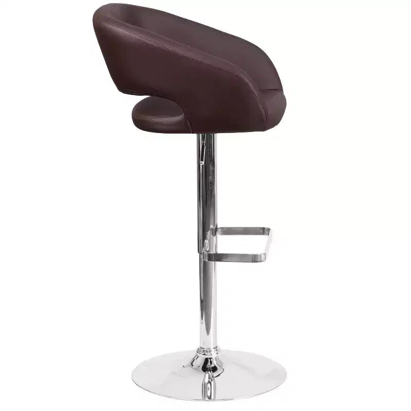Sgabello da bar moderno, vinile, regolazione pneumatica dell'altezza, 53,34 cm L x 52,07 cm P x 85,09-106,68 cm H
