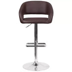 Sgabello da bar moderno, vinile, regolazione pneumatica dell'altezza, 53,34 cm L x 52,07 cm P x 85,09-106,68 cm H