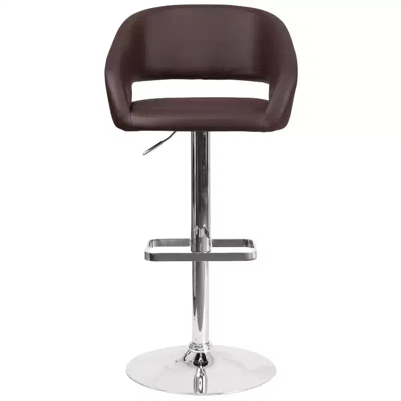 Sgabello da bar moderno, vinile, regolazione pneumatica dell'altezza, 53,34 cm L x 52,07 cm P x 85,09-106,68 cm H