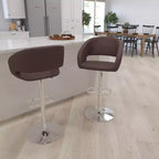 Sgabello da bar moderno, vinile, regolazione pneumatica dell'altezza, 53,34 cm L x 52,07 cm P x 85,09-106,68 cm H